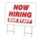 Signmission Now Hiring Bar Staff Yard Sign & Stake outdoor plastic coroplast window, C-2436-DS-BAR STAFF C-2436-DS-BAR STAFF - alternate 1